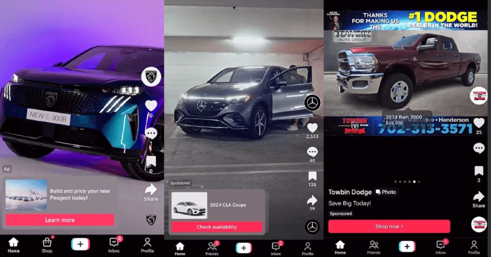 TikTok automotive ads